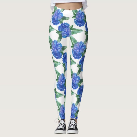 Leggings fleurs de couleur d'eau (Devant)