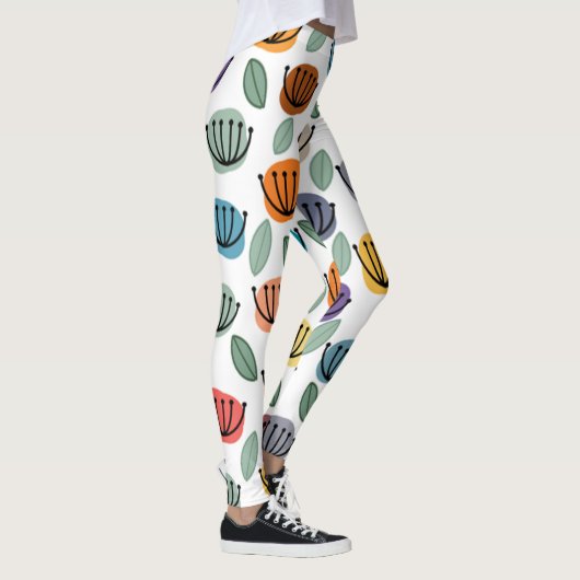 Leggings Fleurs de Coupe Scandi (Droite)