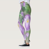 Leggings Fleurs de Crocus pourpres nature (Gauche)