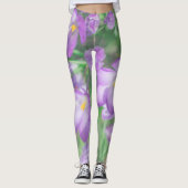 Leggings Fleurs de Crocus pourpres nature (Devant)