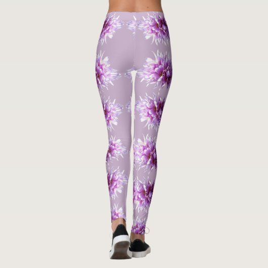 Leggings Fleurs de Crocus roses (Dos)