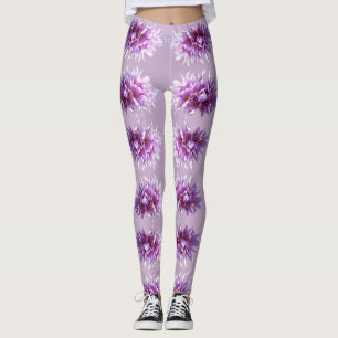 Leggings Fleurs de Crocus roses