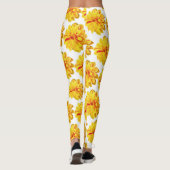 Leggings Fleurs de dahlia jaune fille sur arrière - plan bl (Dos)