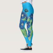 Leggings fleurs de drapeau bleu (Gauche)