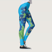 Leggings fleurs de drapeau bleu (Droite)