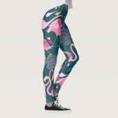 Leggings Fleurs de Flamants roses : Graphisme foncé sans co (Droite)