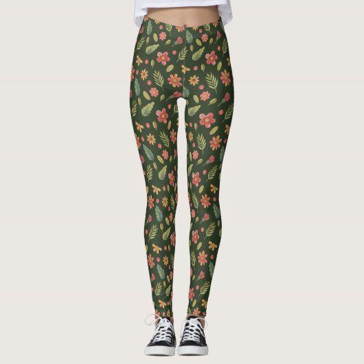 Leggings Fleurs de Forêt Whimsical (Devant)