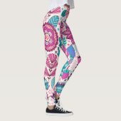 Leggings Fleurs de gribouillis botaniques, texture transpar (Droite)