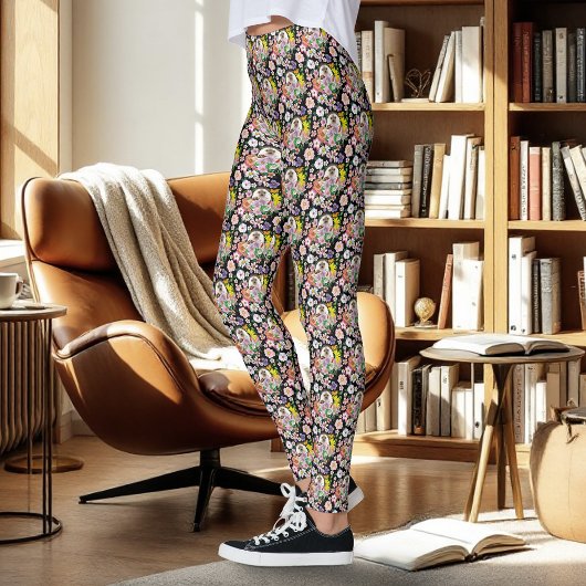 Leggings Fleurs de hérisson mignonnes