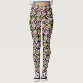 Leggings Fleurs de hérisson mignonnes (Devant)