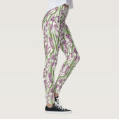 Leggings Fleurs de Hyacinth rose sur blanc naturel (Droite)