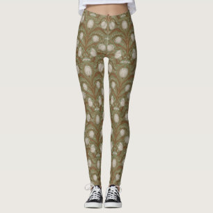 Leggings Fleurs de jardin printanier sur sauge