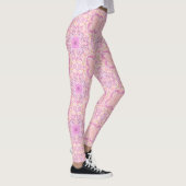 Leggings Fleurs de jardin rétro en rose (Droite)