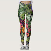 Leggings Fleurs de l'île rose Prairie (Devant)