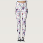 Leggings Fleurs de l'île violette (Devant)