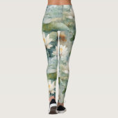 Leggings Fleurs de Lotus Verts Sérénité (Dos)