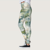 Leggings Fleurs de Lotus Verts Sérénité (Gauche)