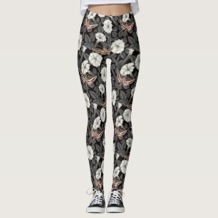 Leggings Fleurs de lune et sphinx Moths 2