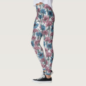 Leggings Fleurs de maïs roses et bleues, fleurs sauvages su (Gauche)