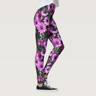Leggings Fleurs de marguerite africaine violet Motif de la 