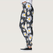Leggings Fleurs de marguerite blanche classique Botanique (Gauche)