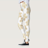 Leggings Fleurs de marguerite en or blanc rétro (Gauche)