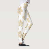 Leggings Fleurs de marguerite en or blanc rétro (Droite)