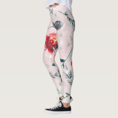 Leggings Fleurs de Noël Feuille Boho Motif (Gauche)