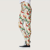 Leggings Fleurs de Noël tourbillonnées (Gauche)