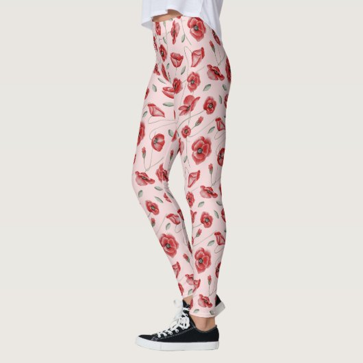 Leggings Fleurs de pavot (Gauche)