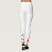 Leggings Fleurs de pavot orange et papillons bleus Jardin (Dos)