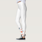 Leggings Fleurs de pavot orange et papillons bleus Jardin (Gauche)