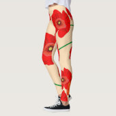 Leggings Fleurs de pavot rouge sur l'illustration Arrière - (Gauche)
