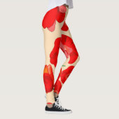 Leggings Fleurs de pavot rouge sur l'illustration Arrière - (Droite)