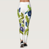 Leggings fleurs de pois de papillon bleu (Dos)