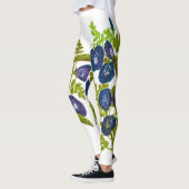 Leggings fleurs de pois de papillon bleu (Gauche)