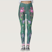 Leggings Fleurs de prairie rose pâle Stylisées (Devant)