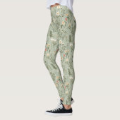 Leggings Fleurs de prairie sur vert (Gauche)