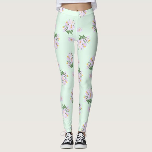 Leggings Fleurs de printemps crocus (Devant)