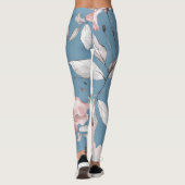 Leggings Fleurs de printemps, feuille, design transparent (Dos)