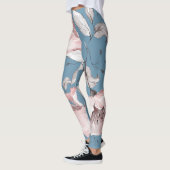 Leggings Fleurs de printemps, feuille, design transparent (Gauche)