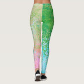 Leggings Fleurs de printemps Neon Pastel Encre d'alcool Abs (Dos)