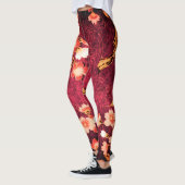 LEGGINGS FLEURS DE PRINTEMPS ROSE BLANC ANTIQUE FLORALE ROU (Gauche)