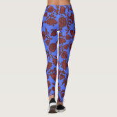 Leggings Fleurs de promotion Bohème Chic Floral Boho Bleu (Dos)