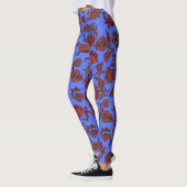 Leggings Fleurs de promotion Bohème Chic Floral Boho Bleu (Gauche)
