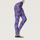 Leggings Fleurs de promotion Bohème Chic Floral Boho Bleu (Droite)