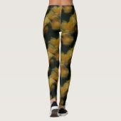 Leggings Fleurs de rose jaune motif nature (Dos)