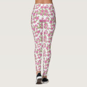 Leggings Fleurs de rose rose (Dos)