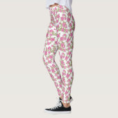 Leggings Fleurs de rose rose (Gauche)