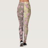 Leggings fleurs de sakura rose floral (Dos)